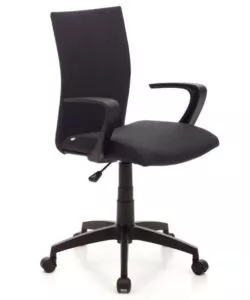 SEDIA DA UFFICIO "MILANO" IN TESSUTO NERO, 58X58X93-99 CM